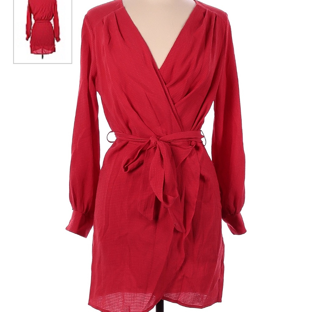 Red TopShop Wrap Dress